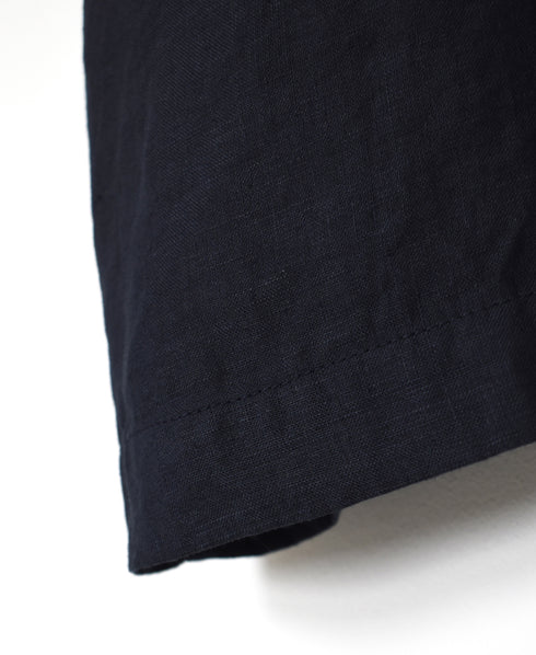 NAM1631LP LINEN PLAIN OVERDYE BOAT NECK S/SL SHIRT
