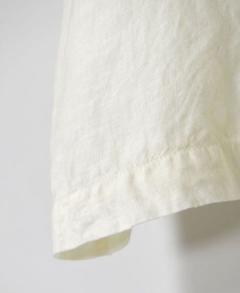 NAM1631LP LINEN PLAIN OVERDYE BOAT NECK S/SL SHIRT