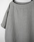 NAM1631LP LINEN PLAIN OVERDYE BOAT NECK S/SL SHIRT