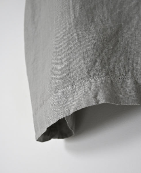 NAM1631LP LINEN PLAIN OVERDYE BOAT NECK S/SL SHIRT