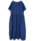 NAM1632LP LINEN PLAIN OVERDYE BOAT NECK S/SL ONE-PIECE