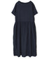 NAM1632LP LINEN PLAIN OVERDYE BOAT NECK S/SL ONE-PIECE