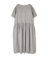 NAM1632LP LINEN PLAIN OVERDYE BOAT NECK S/SL ONE-PIECE