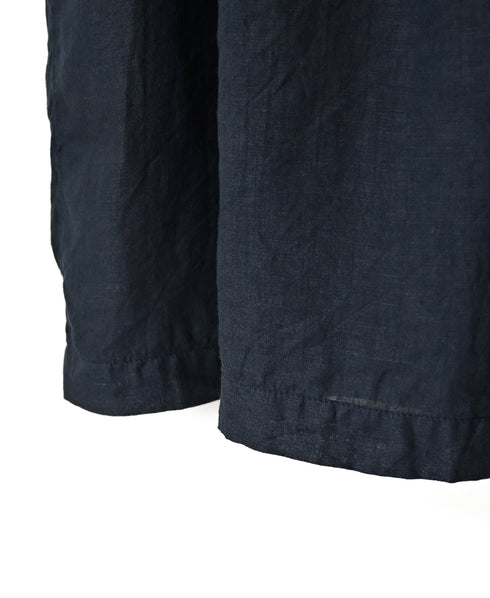 NAM1633LP LINEN PLAIN (OVERDYE) BOAT NECK NO/SL ONE-PIECE