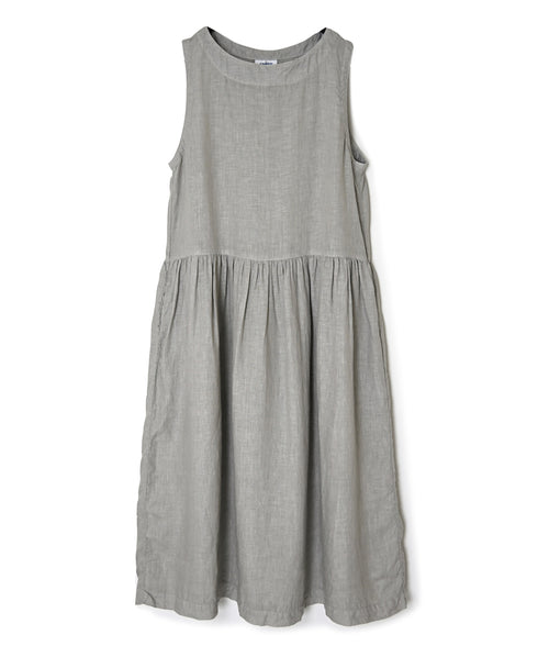 NAM1633LP LINEN PLAIN (OVERDYE) BOAT NECK NO/SL ONE-PIECE