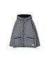 NAM2556 PLAIN POLYESTER×FLEECE REVERSIBLE HIGH COLLAR HOODED JACKET