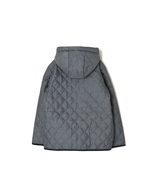 NAM2556 PLAIN POLYESTER×FLEECE REVERSIBLE HIGH COLLAR HOODED JACKET