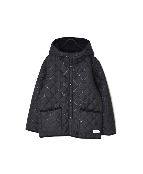 NAM2556 PLAIN POLYESTER×FLEECE REVERSIBLE HIGH COLLAR HOODED JACKET