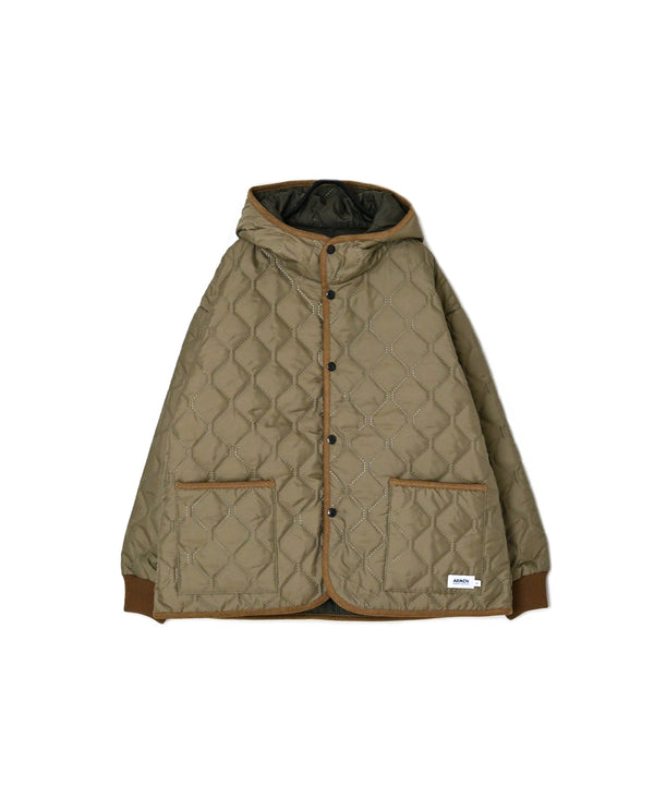 NAM2561PP PLAIN POLYESTER×PLAIN POLYESTER OVERSIZED HOODED JACKET WITH RIBBED CUFF