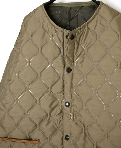 NAM2651PP POLYESTER × POLYESTER OVERSIZED NO COLLAR JACKET WITH RIBBED CUFF