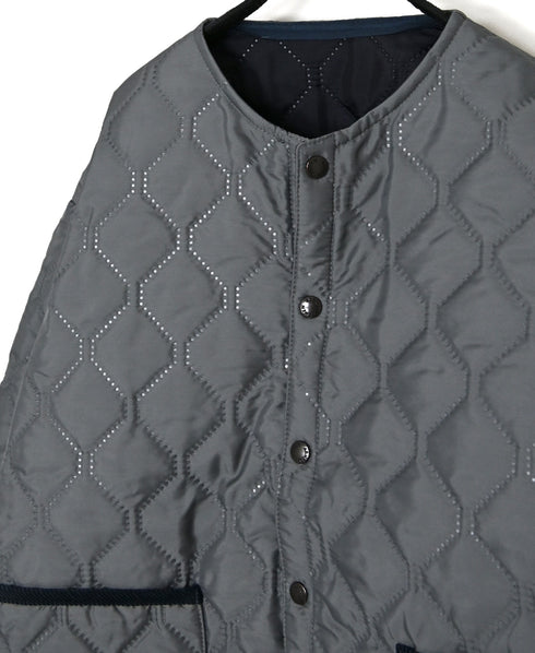 NAM2651PP POLYESTER × POLYESTER OVERSIZED NO COLLAR JACKET WITH RIBBED CUFF