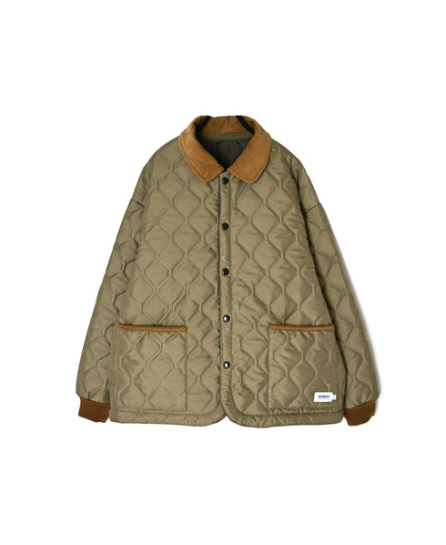 NAM2652PP POLYESTER × POLYESTER OVERSIZED STAND FALL COLLAR JACKET WITH RIBBED CUFF