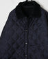 NAM2661 POLYESTER × FLEECE HEAT QUILT OVERSIZED STAND FALL COLLAR JACKET