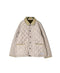 NAM2661 POLYESTER × FLEECE HEAT QUILT OVERSIZED STAND FALL COLLAR JACKET