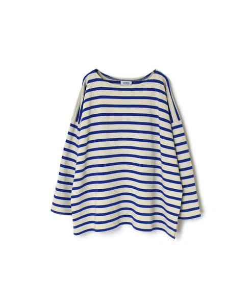NLA2351 REGULAR STRIPE OVERSIZE L/SL BOAT-NECK BASQUE SHIRT