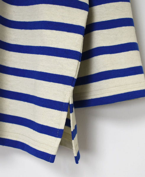 NLA2351 REGULAR STRIPE OVERSIZE L/SL BOAT-NECK BASQUE SHIRT