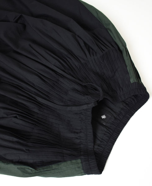 NMDS24641 40s ORGANIC POPLIN (PATCHWORK) PINTUCK FLARED SKIRT WITH PATCH WORK