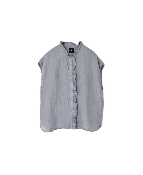 INMDS26001D 60s AUTOLOOM LINEN PLAIN OVERDYE FRENCH/SL FRILL COLLAR SHIRTS