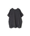 NMDS25242 80s POWER LOOM LINEN PLAIN BACK OPENING CREW-NECK S/SL EMB SHIRT