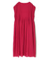 NMDS25312 80s ORGANIC COTTON VOILE PLAIN MINI PINTUCK F/SL DRESS WITH LINING