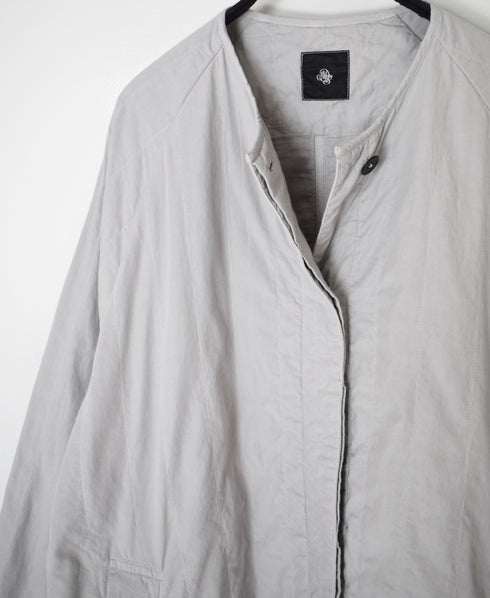 NMDS26202D 40s ORGANIC POPLIN (OVERDYE) RAGLAN SHORT COAT WITH VERTICAL STITCH
