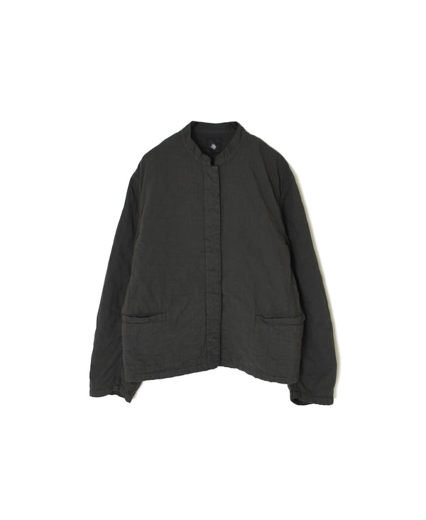 NMDS262119D 60s STITCHED ORGANIC CAMBRIC OVERDYE STAND COLLAR FLY FRONT JACKET