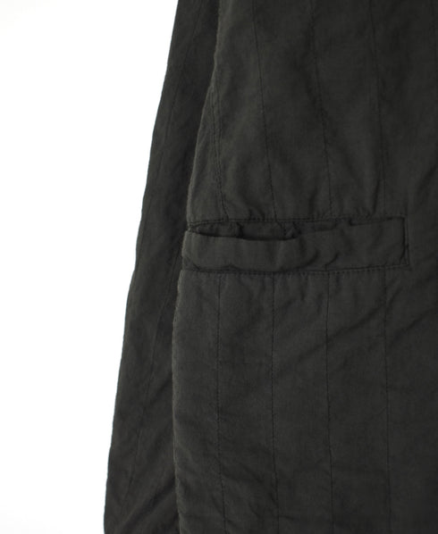 NMDS262119D 60s STITCHED ORGANIC CAMBRIC OVERDYE STAND COLLAR FLY FRONT JACKET