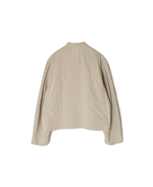 NMDS26211 60s STITCHED ORGANIC CAMBRIC STAND COLLAR FLY FRONT JACKET