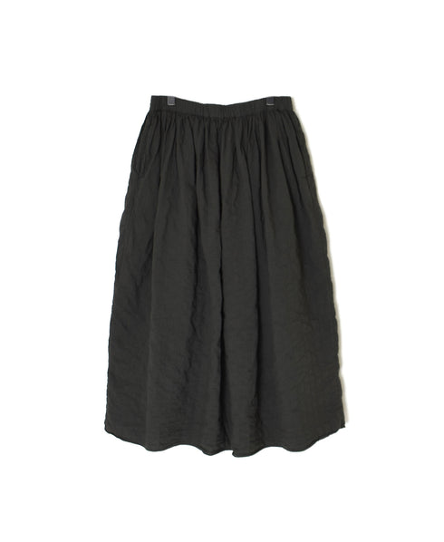 NMDS262139D 60s STITCHED ORGANIC CAMBRIC OVERDYE GATHERED SKIRT WITH LINING