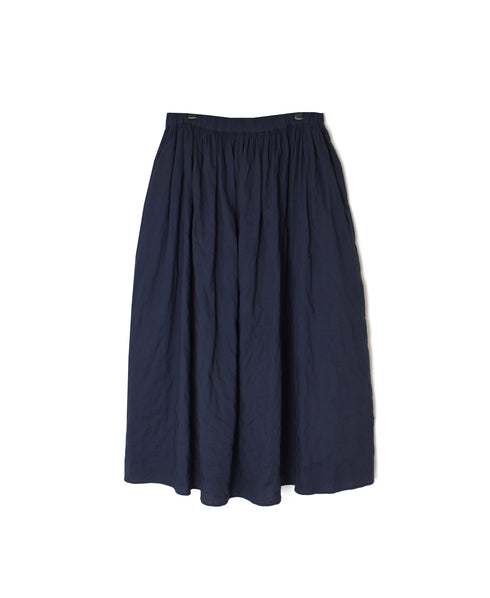 NMDS26213 60s STITCHED ORGANIC CAMBRIC GATHERED SKIRT WITH LINING