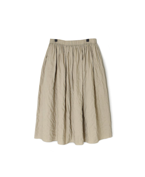 NMDS26213 60s STITCHED ORGANIC CAMBRIC GATHERED SKIRT WITH LINING