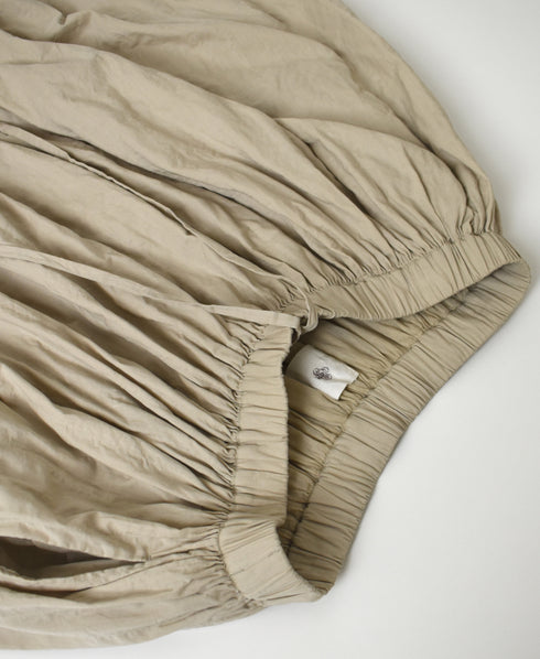 NMDS26213 60s STITCHED ORGANIC CAMBRIC GATHERED SKIRT WITH LINING