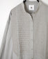 NMDS26221 60s ORGANIC CAMBRIC WITH EMB BANDED COLLAR SHIRT