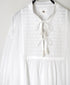 NMDS26222 60s ORGANIC CAMBRIC WITH EMB BANDED COLLAR EMB TUNIC