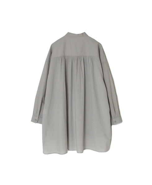 NMDS26222 60s ORGANIC CAMBRIC WITH EMB BANDED COLLAR EMB TUNIC