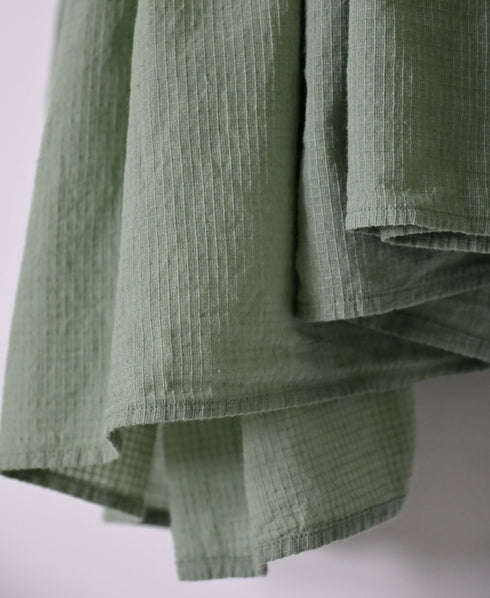 NMDS26231D 80s ORGANIC MICRO CHECK OVERDYE MINI PINTUCK PULLOVER