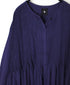 NMDS26234D 80s ORGANIC MICRO CHECK OVERDYE CREW-NECK BUTTON SHIRT MAXI DRESS WITH MINI PINTUCK