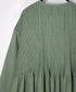 NMDS26234D 80s ORGANIC MICRO CHECK OVERDYE CREW-NECK BUTTON SHIRT MAXI DRESS WITH MINI PINTUCK