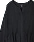 NMDS26234D 80s ORGANIC MICRO CHECK OVERDYE CREW-NECK BUTTON SHIRT MAXI DRESS WITH MINI PINTUCK