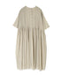 NMDS26243 80s ORGANIC COTTON VOILE CREW-NECK HALF/SLEEVE DRESS WITH MINI PINTUCK