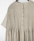 NMDS26243 80s ORGANIC COTTON VOILE CREW-NECK HALF/SLEEVE DRESS WITH MINI PINTUCK