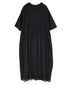 NMDS26243 80s ORGANIC COTTON VOILE CREW-NECK HALF/SLEEVE DRESS WITH MINI PINTUCK