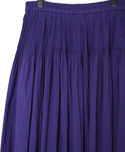 NMDS26245 80s ORGANIC COTTON VOILE MINI PINTUCK FLARED SKIRT