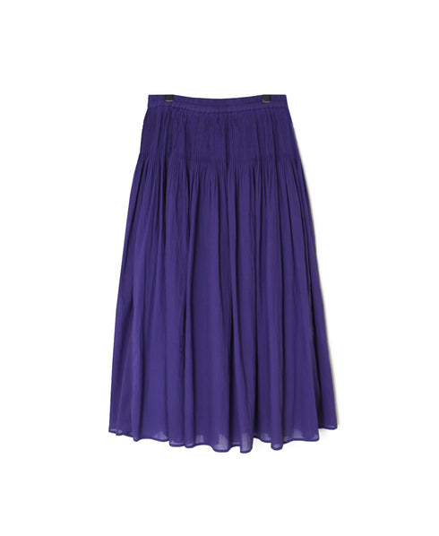 NMDS26245 80s ORGANIC COTTON VOILE MINI PINTUCK FLARED SKIRT