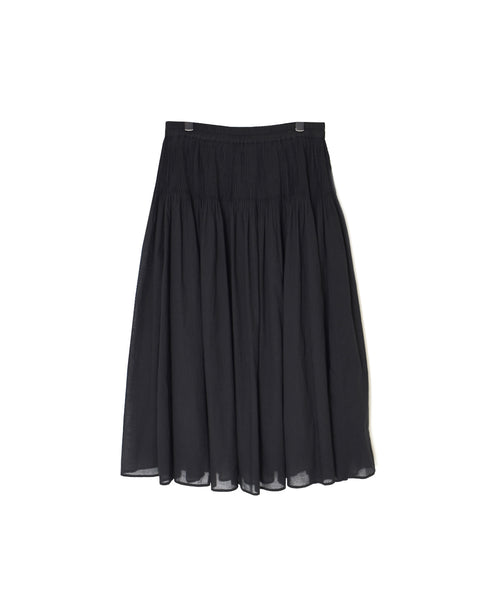 NMDS26245 80s ORGANIC COTTON VOILE MINI PINTUCK FLARED SKIRT
