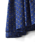 NMDS26252 80s VOILE SMALL GENTIANA BLOCK PRINT CREW-NECK BUTTON F/SLEEVE SHIRT WITH PINTUCK