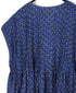 NMDS26252 80s VOILE SMALL GENTIANA BLOCK PRINT CREW-NECK BUTTON F/SLEEVE SHIRT WITH PINTUCK