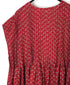 NMDS26252 80s VOILE SMALL GENTIANA BLOCK PRINT CREW-NECK BUTTON F/SLEEVE SHIRT WITH PINTUCK
