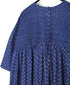 NMDS26253 80s VOILE SMALL GENTIANA BLOCK PRINT BACK OPENING PULLOVER DRESS WITH MINI PINTUCK