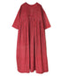 NMDS26253 80s VOILE SMALL GENTIANA BLOCK PRINT BACK OPENING PULLOVER DRESS WITH MINI PINTUCK
